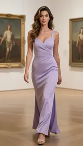 Lilac Evening Dress Fair Skinned Woman Woman