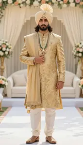 Man In Early 20s Wearing Ethnic Wedding Wear