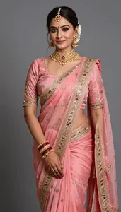 Marathi Woman Embroidered Saree