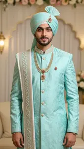North Indian Man Wedding Sherwani