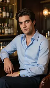 Pale Blue Shirt Light Skinned Man Man