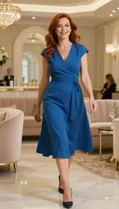 Peacock Blue Dress Portrait