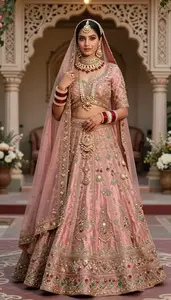 Red Bridal Heavy Embroidered Lehenga