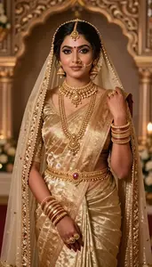 Silk Bridal Saree Ethereal Bridal Portrait