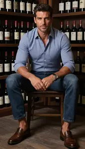 Stunning Man In Checked Dress Shirt