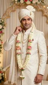 Traditional Indian Ivory Sherwani