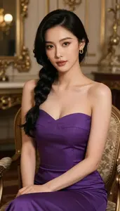 Violet Cocktail Dress Portrait