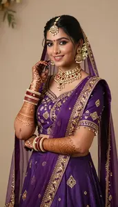 Violet Festive Ethnic Dress