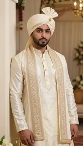 Young Man In 20s Wearing Dhoti Kurta