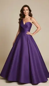 Beautiful Central European Woman In Purple Ball Gown