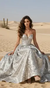 Glamour Photography Silver Ball Gown