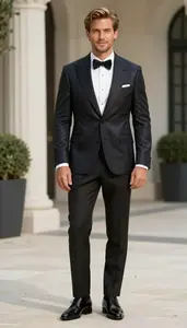 Handsome Caucasian Man In Designer Tuxedo