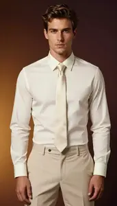 Ivory Dress Shirt Fair Skinned Man Man