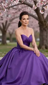 Purple Ball Gown Mediterranean Woman Woman