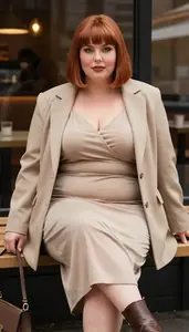 Body Positive Plus Size Sand Midi Dress