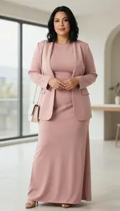 Modern Plus Size Dusty Rose Maxi Dress Photo