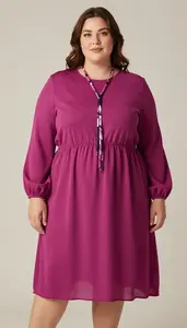 Plus Size Bubble Dress With Volume For Spring Glamorous Shot
