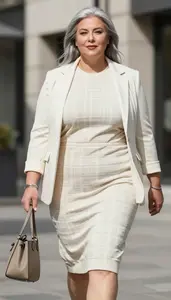 Plus Size Curve Celebrating Ivory Fit And Flare Dress With