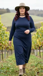 Plus Size Deep Navy Maxi Dress Studio Fashion