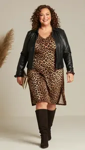 Plus Size Ebony Tunic Dress With Side Slits Studio Fashion
