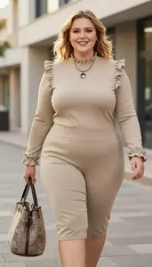 Plus Size Ruffle Trim With Built In Support Curvy Shot