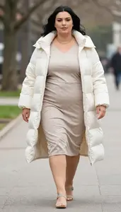Plus Size Style Bubble Dress With Volume Fashion Photo