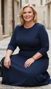 Stylish Plus Size Look Deep Navy Maxi Dress