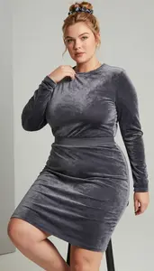 Asymmetrical Hem Top Paired With A Line Midi Skirt For Plus Size Women