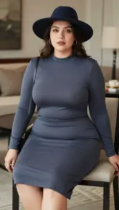 Body Positive Plus Size Slate Grey Midi Dress
