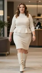 Body Positive Plus Size Peplum Top Dress