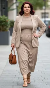 Body Positive Plus Size High Neck Maxi Dress For A Casual Occasion