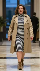 Bold Plus Size Turtleneck Dress For Fall Photo