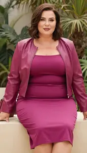 Chic Plus Size Look Square Neckline Midi Dress