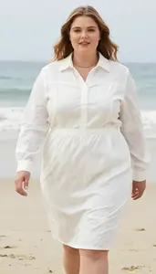 Collared Shirt Dress For Plus Size Women