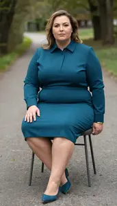 Confident Plus Size Collared Shirt Dress