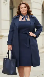 Confident Plus Size Square Neckline Midi Dress