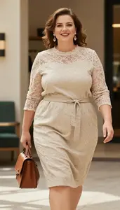 Empowered Plus Size Lace Insert Blouse Photo