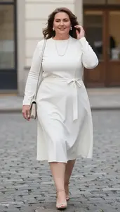 Empowered Plus Size Look Asymmetric Hem Midi Dress