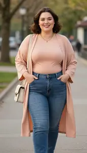 High Rise Straight Leg Jeans With Stretch For Plus Size Women