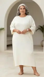 Ivory Kaftan Style Dress For A Beach Occasion Plus Size Fashion