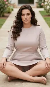 Peplum Top Dress For Spring Plus Size Nature Portrait