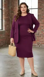 Plum Skater Dress With Fitted Bodice Plus Size Fashion