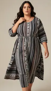 Plus Size Bubble Dress With Volume For A Casual Occasion Empowered Shot
