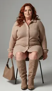 Plus Size Button Front Shirt Dress Fashion Photography