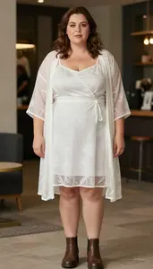 Plus Size Crystal Clear White Skater Dress With Fitted Bodice Lifestyle Fashion