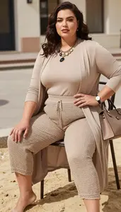 Plus Size Elastic Waist Palazzo Pants Graceful Shot