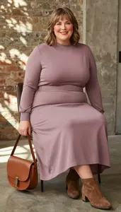 Plus Size Fashion Full Length Maxi Skirt Architectural Portrait