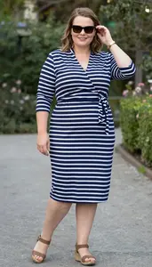 Plus Size Fashion Surplice Wrap Dress For A Casual Occasion Nature Portrait