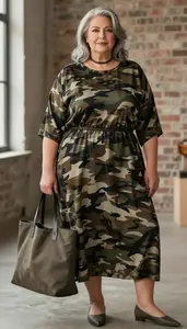 Plus Size Kaftan Style Dress Bold Shot