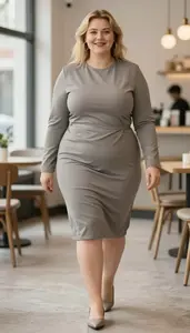Plus Size Modest Wrap Dress Glamorous Shot